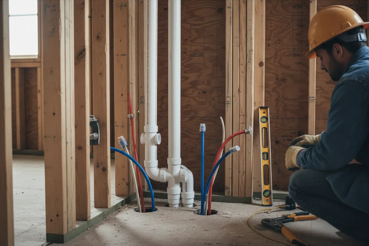 Drain and supply rough-in during Drain Cleaning in Ellisburg