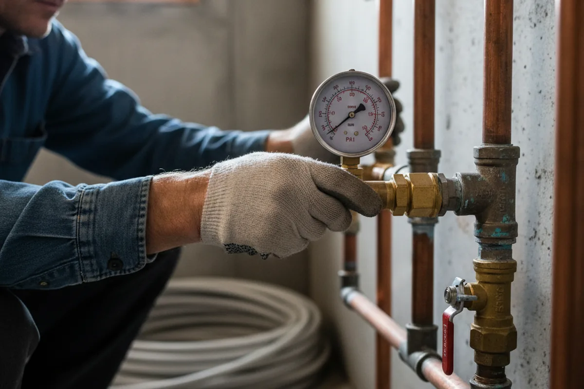 Pressure testing a repaired line during Water Line Repair in Ellisburg